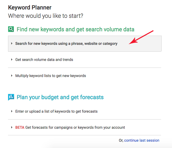 Google Adwords keyword research