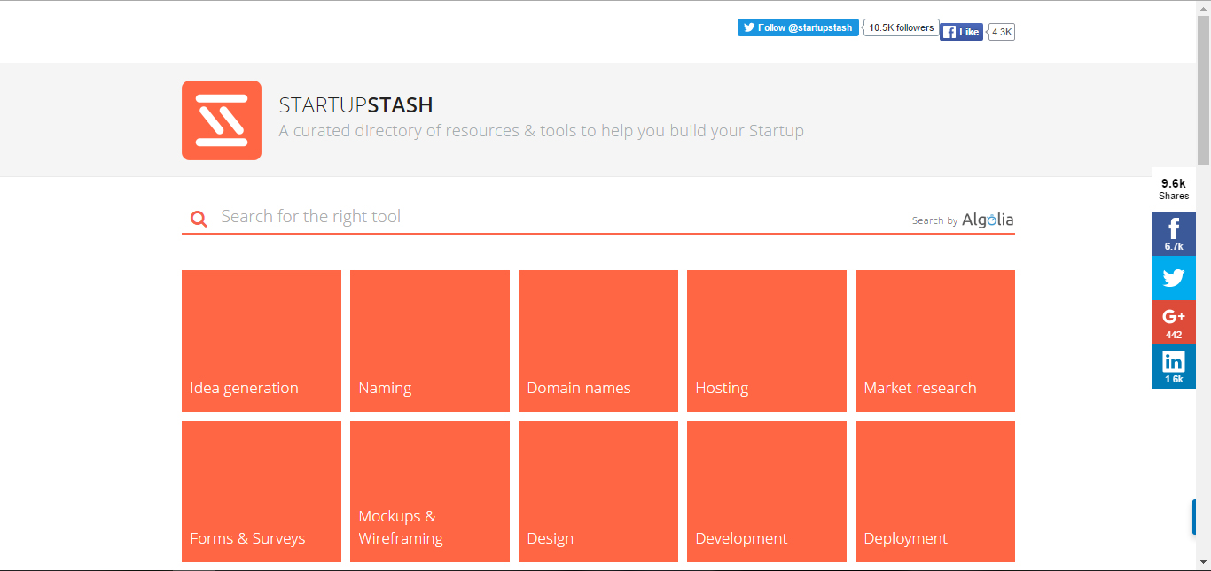 startupstash - startup tools list