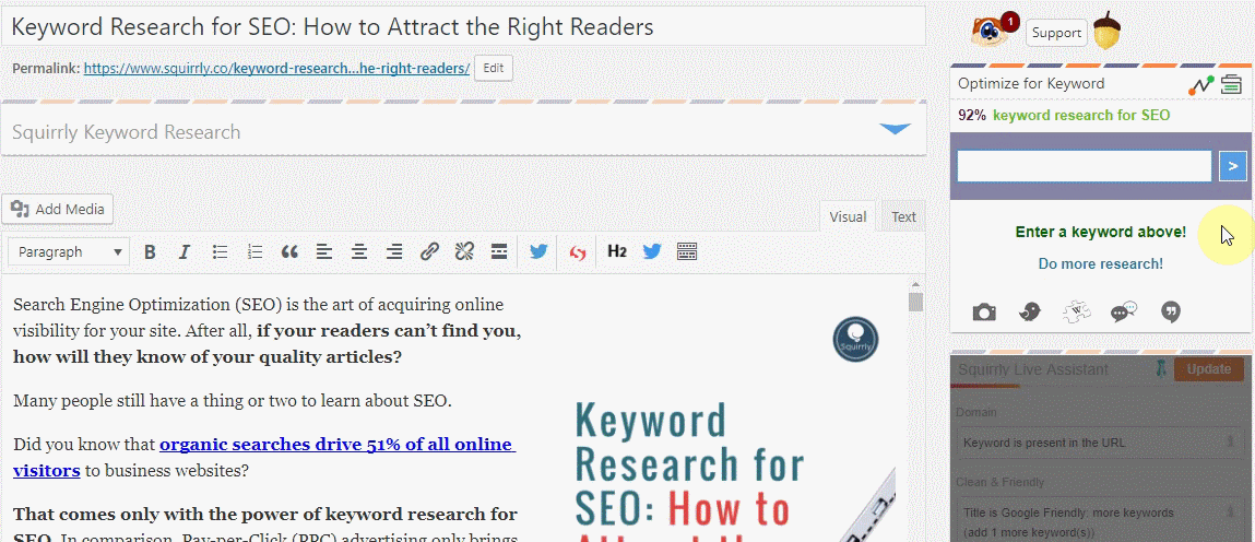 Yoast keyword Research