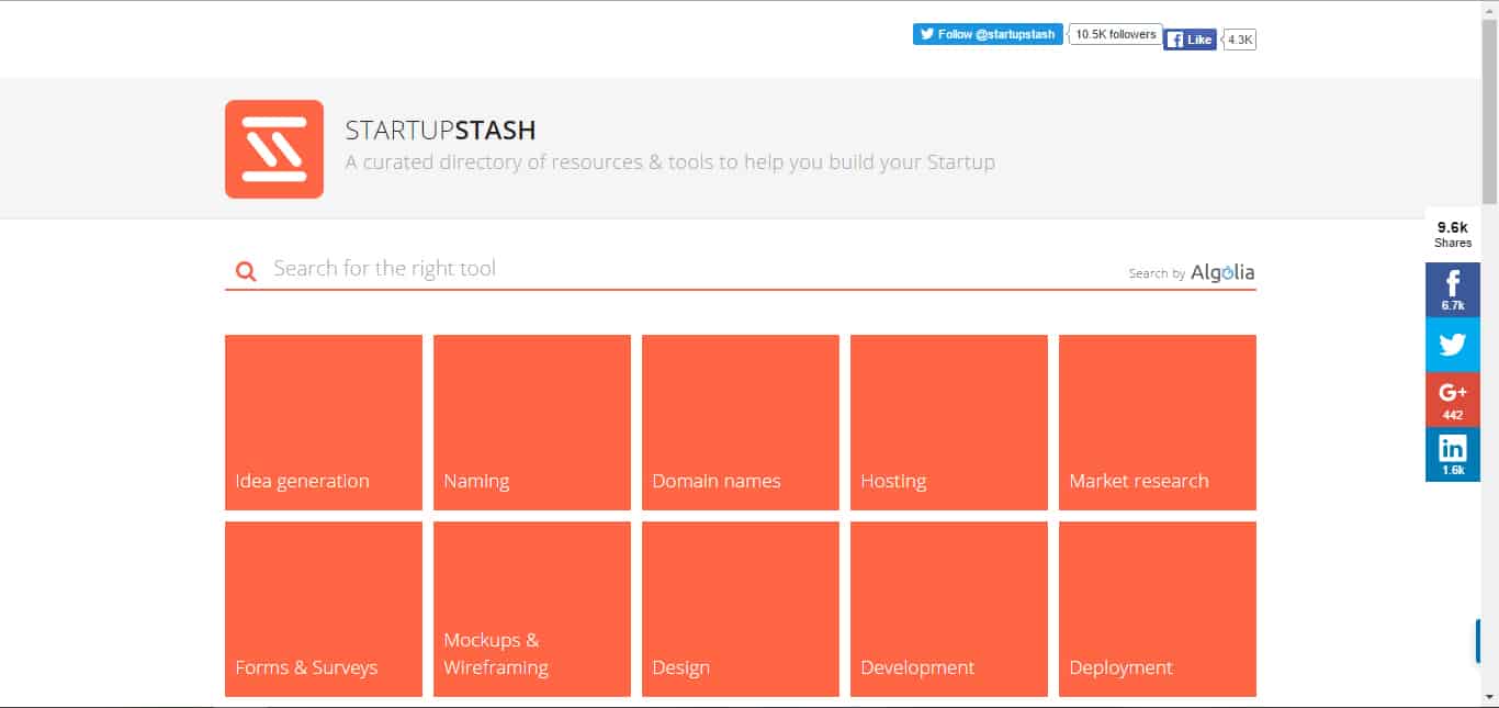 startupstash - startup tools list